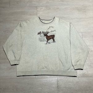 Vintage Deer Outdoor Sweatshirt Buck Hunting Wildlife Crewneck Mens Size XL